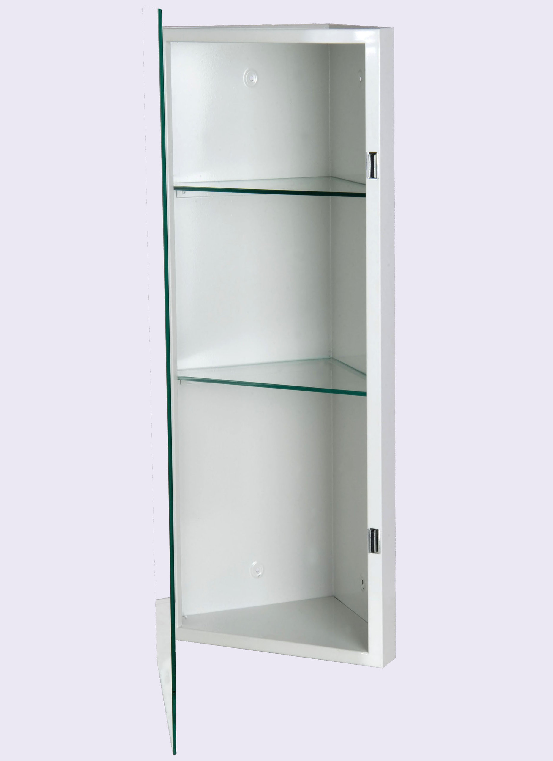 Corner Series Medicine Cabinet, 14"x36", Polished Edge