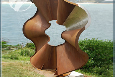 seaside artworks corten steel flower sculpture