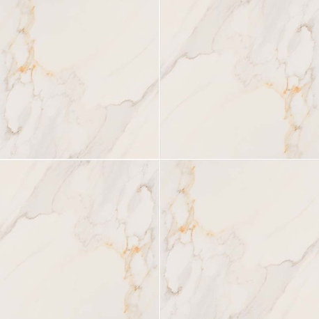 18"x18" Adella Calacatta Matte Porcelain Tile, Set of 45