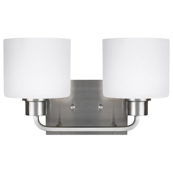 Canfield 2-Light Wall/Bath, Brushed Nickel