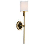 Norwell Lighting - Norwell Lighting 8221-SBMB-WS Zavier - One Light Wall Sconce - An updated take on traditional wall sconces, the ZZavier One Light Wal Satin Brass White Sh *UL Approved: YES Energy Star Qualified: n/a ADA Certified: n/a  *Number of Lights: Lamp: 1-*Wattage:60w Candelabra bulb(s) *Bulb Included:No *Bulb Type:Candelabra *Finish Type:Polished Nickel