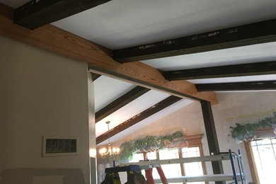 Living and dining room beams