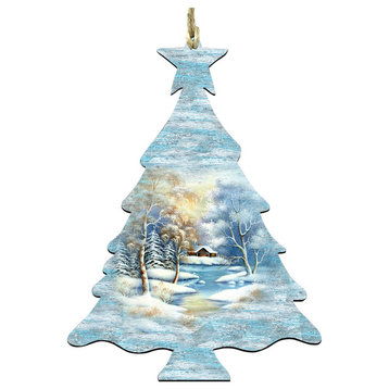 Scenic Winter Tree Ornament, Set of 3