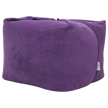 Magic Pouf Purple Beanbag Microplush 3 in 1 Ottoman Chair Pillow