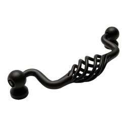 Cosmas - Cosmas 9993-96ORB Birdcage Cabinet Pull, Set of 5, Flat Black - Cabinet And Drawer Handle Pulls
