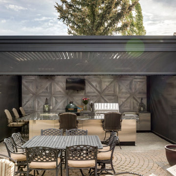 Freestanding Adjustable StruXure Pergola with Outdoor Kitchen