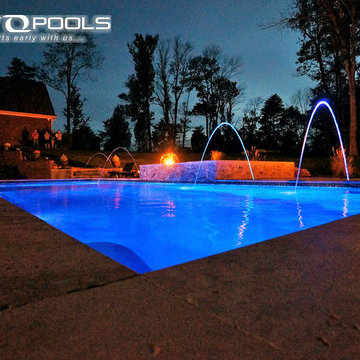 Fiberglass Pool 16' x 41' with 9' x 9' Spa