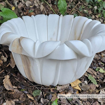 Hand carved flower sink
