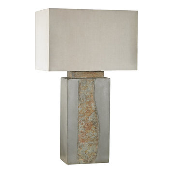 Mus��_e 1-Light Outdoor Lamp in Gray Natural Slate