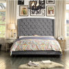 Martins Upholstered Panel Bed, Gray, King