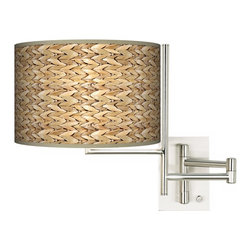 Giclee Glow - Seagrass Plug-in Swing Arm Wall Light - Swing Arm Wall Lamps
