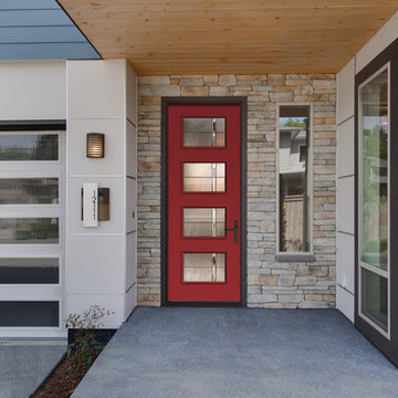 Modern Red Front Door, Therma-tru New Pulse Collections 2015