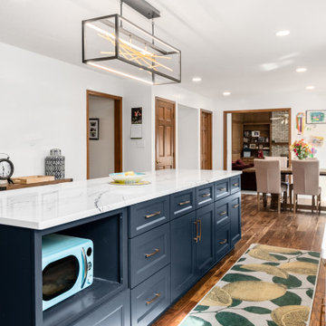 Stunning Two-Tone Transitional Kitchen Remodel Done With New Cabinets