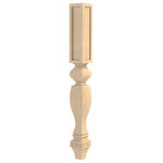 Designs of Distinction - 35-1/4" Country French Square & Routed Kitchen Island Leg, Alder - The Country French kitchen exudes warmth and hospitality. Comfort, ease and graciousness best define this style. Measuring 3-1/2" square x 35-1/4" tall, available in alder, this kitchen island leg is part of the Brown Wood Country French collection. Already sanded and ready to finish or paint. Our Country French wood legs are available in various heights and diameters to support a table, countertop, bar, or kitchen island leg, so you can keep the same look throughout your home.
