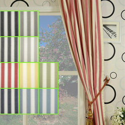 Moonbay Narrow-stripe Concealed Tab Top Cotton Curtains - Curtains