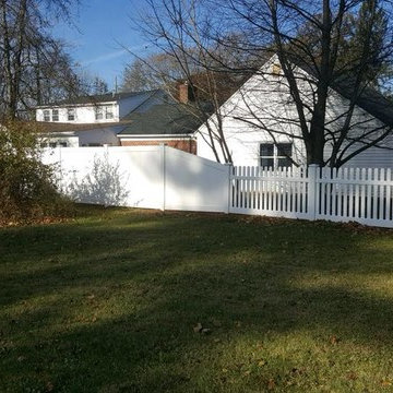 White Vinyl Fencing and Custom Built Gate