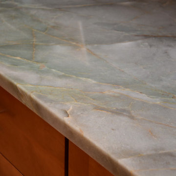 Silver Spring, MD Mitered Edge Quartzite Tops Kitchen Remodel