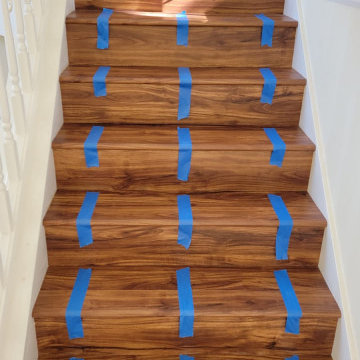 Brazilian Cherry Stair (Rounded first step / solid no white riser)