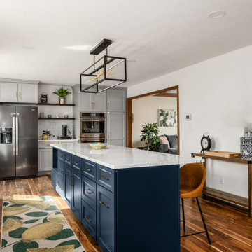 Stunning Two-Tone Transitional Kitchen Remodel Done With New Cabinets