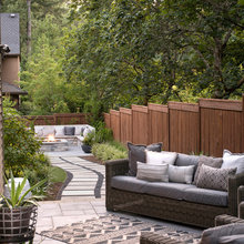 Side Patio Landscaping and Hot Tub