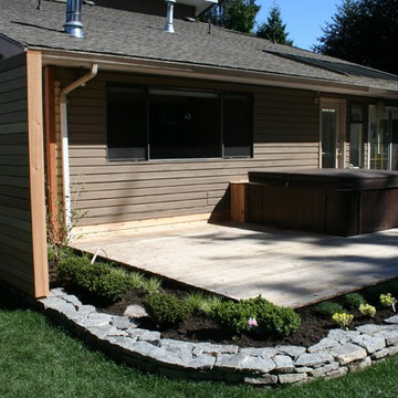 Cedar privacy screen providing separation from the neighbours