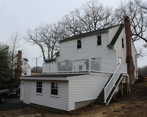 Flat Roof Garage with Deck above