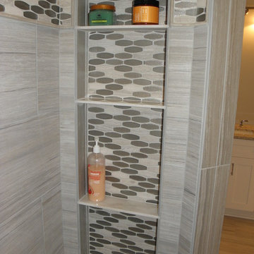 build in shelves in the shower stall