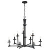 Maxim 30306 Anvil 9 Light 34"W Taper Candle Chandelier - Natural Iron