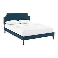 Modway King Fabric Platform Bed With Squared Tapered Legs MOD-5957-AZU
