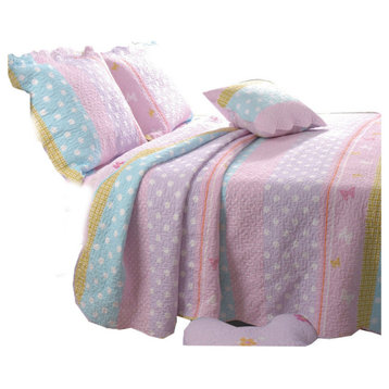 Greenland Polka Dot Stripe Collection Quilt Set, Full/Queen