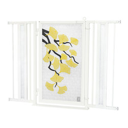 Fusion Gates - Fusion Gate with Autumn Ginkgo Design, White Pearl, 36"-52" - Dog Gates