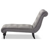 Layla Mid-century Retro Modern Grey Fabric Upholstered Button-tufted Chaise...