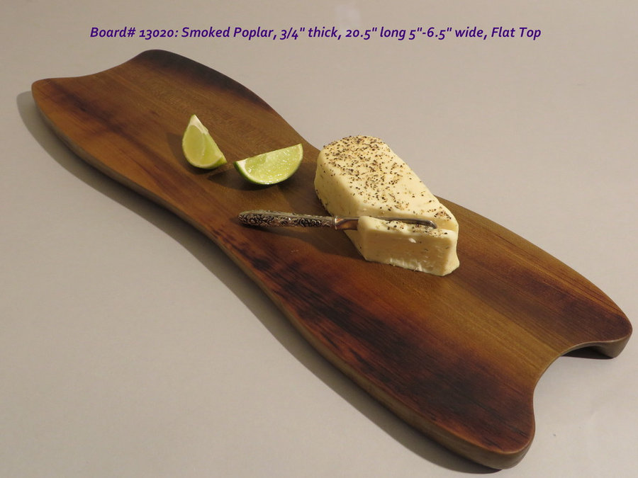 Hand-Carved Smoked Poplar Serving Board