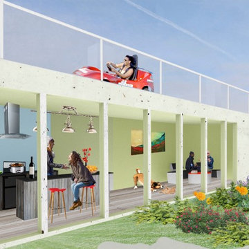 Living Room under the Go-Kart Track