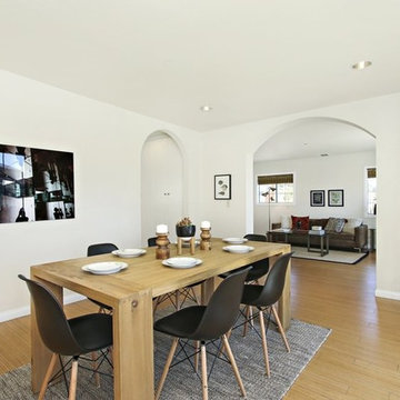 Modern dining set, art and shelving