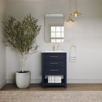 The Harper Bathroom Vanity, Blue, 24", Single Sink, Freestanding