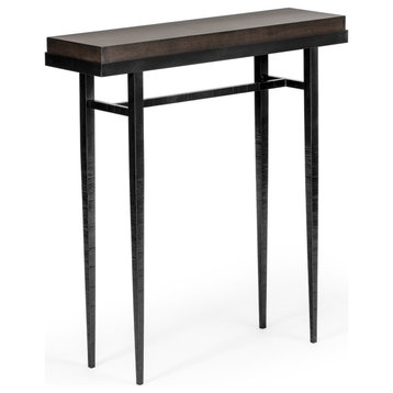 Wick 30" Console Table, Black Finish, Maple Espresso Accents