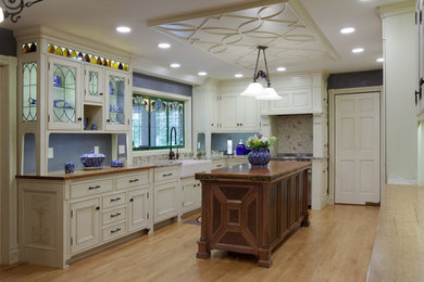 White Kitchen with Stained Glass
