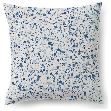 Spatter Pillow, Ocean Blue, 22" X 22"
