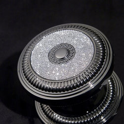 "Moon Charme" door knob on rosette with Swarovski crystals EC-725 - Doorknobs