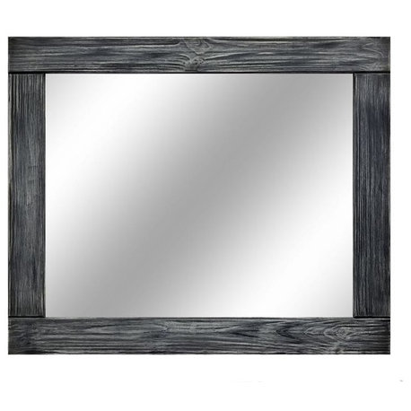 Vintage Ebony Natural Rustic Style Vanity Mirror , 42"x30"