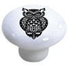 Tribal Owl #4 Ceramic Cabinet Drawer Knob