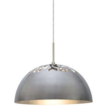 Gordy 1 Light Pendant, Satin Nickel, Incandescent