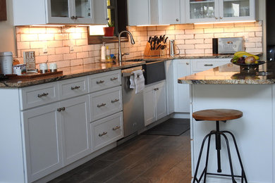 Example of a mountain style kitchen design in Little Rock