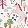 Unicorn Forest Peel and Stick Vinyl Mural, Day, 24"w X 108"h