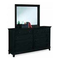 American Drew 181-130B Triple Dresser- Black Sterling Pointe - Dressers