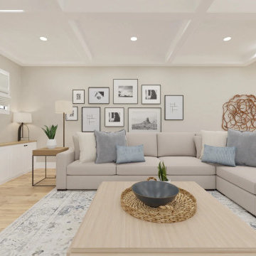 Traditional Living Room with Blue Accents