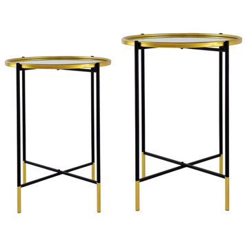 Hannes End or Side Table, Black/Gold