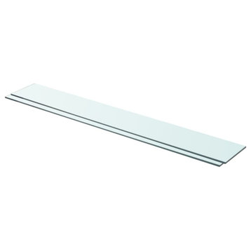 vidaXL Shelves 2-Piece Panel Glass Clear 35.4"x4.7"
