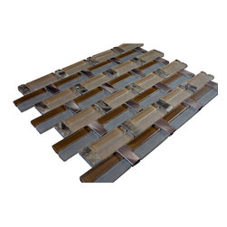 Glossy Light and Dark Brown, Blue & Brown Marble & Silver Aluminum Authentic Gla - Home Accessories & Decor